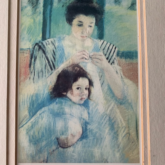 Framed Mother and Child By Mary CassattPrivate Collection 1987 The Bridgman Art - Picture 4 of 11